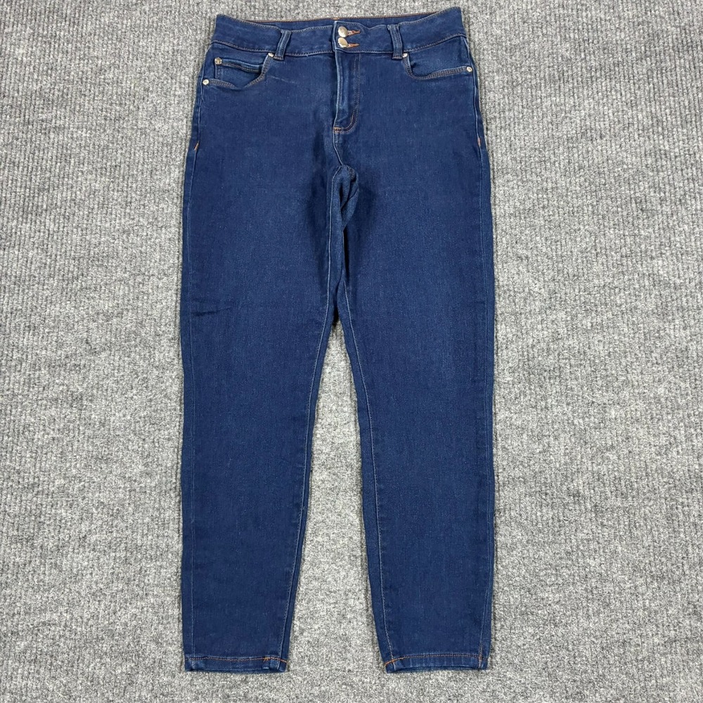 Tahari Womens Dark Wash Skinny Jeans Size 8/29 Stretch Mid Rise Blue Denim